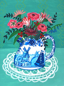 Anita Letuve, Pink Flowers in Vase (Netherlands, Europe)