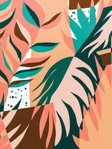 Illustration von Uma Gokhale: bunte Blätter im herbstlichen Dschungel