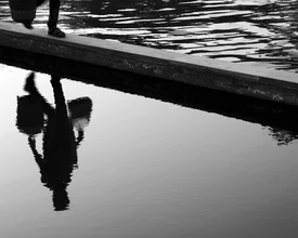 Photo art by Jagdev Singh: a person casting a shadow on the ground, calm atmosphere.