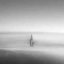 Photo art by Thomas Wegner: calm Baltic Sea with gentle waves in black and white