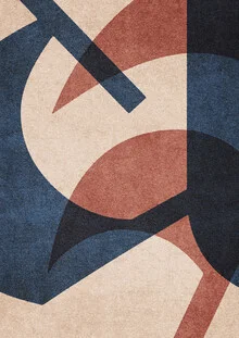 Abstrakte Illustration mit geometrischen Buchstaben in sanften Farben