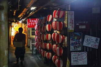Photo art by Gaspard Walter: Dark underground alley in Yurakucho, Tokyo.