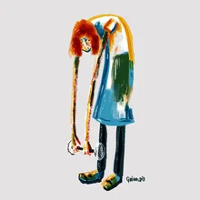 Illustration by Marika Grimaldi: depiction of human society in soft colors