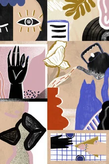 Illustration by Merle Schewe: calming design featuring plant motifs and soft colors.