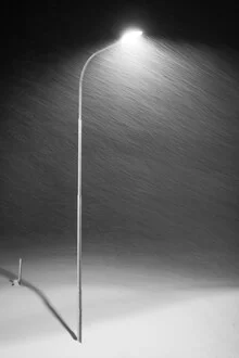 Photo art by Marius Kayser: lantern in snow at night
