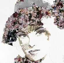 Portrait of Gina: smiling woman with colorful flowers in the background