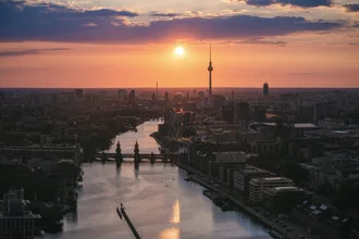 Photo art by Jean Claude Castor: Berlin skyline during sunset