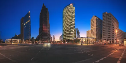 Photo art by Jean Claude Castor: Panorama of Potsdamer Platz at dusk