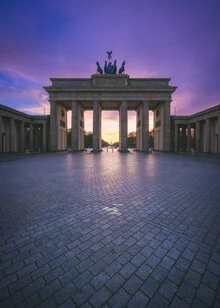 Photo art of a sunset panorama of the Brandenburg Gate in Berlin