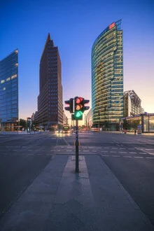 Photo art by Jean Claude Castor: Berlin's Potsdamer Platz during the blue hour