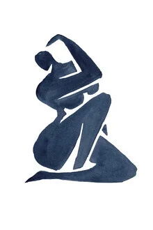 Illustration by Mike Koubou: a woman in classic blue, minimalistic and elegant.