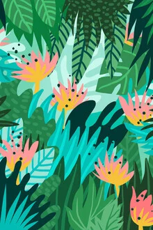 Wall art by Uma Gokhale: cheerful illustration with wildflowers in hair