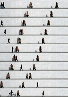 Photo art by Eka Sharashidze: people strolling in an urban setting in Berlin