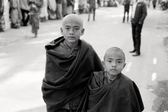 Photo art by Alexander Fitterling: Buddhist novices in Bodhgaya, India.