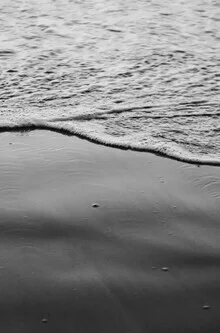 Photo art by Victoria Frost: gentle waves in black and white at the beach