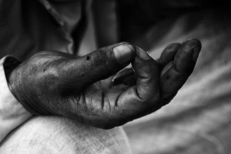 Photo art: meditative hands in mudra, conveying a peaceful vibe