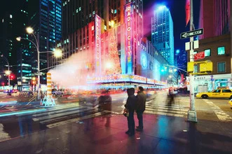 Photo art by Amaar Ujeyl: night view of Radio City in Manhattan