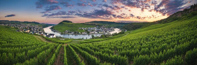 Photo art by Jean Claude Castor: aerial view of the Mosel loop in Nittel