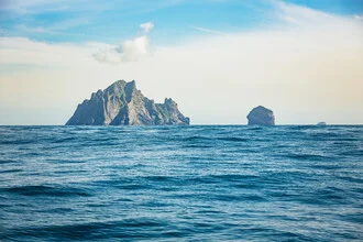 Photo art by Lars Brauer: remote Boreray island in the Atlantic with calm ocean