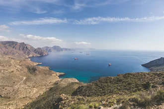 Photo art by Lars Brauer: serene coastal landscape in Sierra de la Muela, Spain.