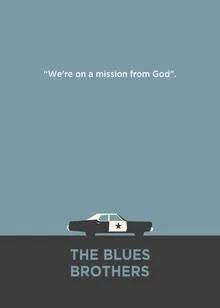Wall art by Rahma Projekt: Minimalist illustration of the Blues Brothers
