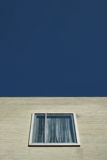 Blue window with gentle shapes and a calm atmosphere.