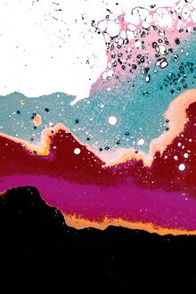Wall art featuring abstract waves in vibrant colors and textures by Uma Gokhale.