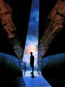Wall art by Taudalpoi: surreal digital collage featuring dark clouds