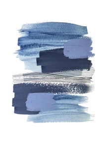 Illustration von Wellen in sanften Aquarellfarben, harmonische Linien und abstrahierte Formen.