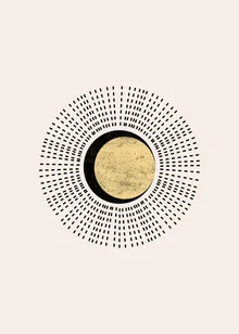 Illustration von Cats and Dotz: goldene Sonne mit geometrischen Formen.