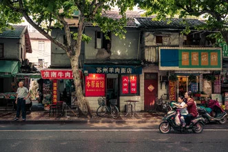 Photo art by Rob Smith: delicious noodles on a table in China