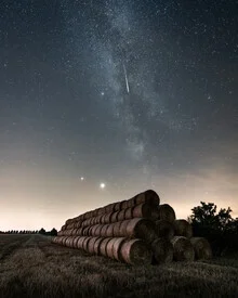 Photo art by Ronny Behnert: shooting stars over the Brandenburg landscape
