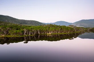 Photo art by Ulrich Wolf: calm coastal landscape at sunset in Australia