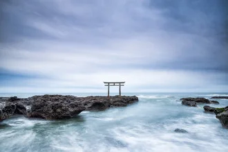 Photo art by Jan Becke: Japanese Torii on the coast of Ibaraki