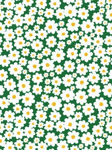 Illustration von Genna Campton: Retro-Muster mit verspielten Gänseblümchen