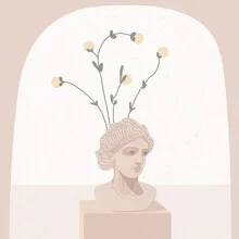 Wall art featuring a stylish vase in soft pink and earthy tones