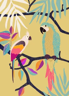 Wall art featuring parrots: vibrant colors and jungle atmosphere