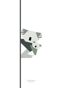 Wandbild von Anna Maria Laddomada: minimalistischer Koala im Eukalyptus