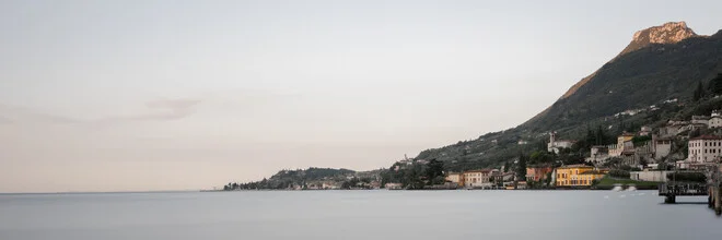 Photo art by Dennis Wehrmann: panoramic view of Lago di Garda in soft colors