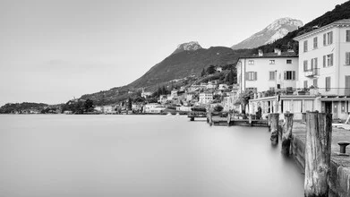 Photo art by Dennis Wehrmann: gentle sunrise over Gargnano on Lake Garda.