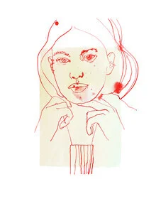 Illustration by Sabine Israel: stylish portrait of a girl in vibrant colors