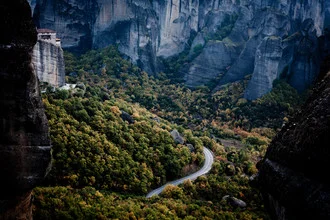 Photo art by Davi Boarato: winding road among rock formations in Greece