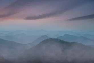 Beautiful photo art by AJ Schokora: landscape during the blue hour