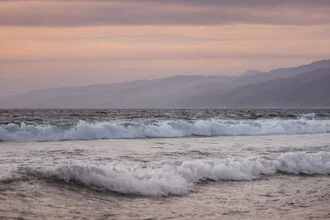 Photo art by AJ Schokora: Santa Monica coastline at dusk