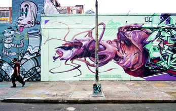 Wandbild von Tim Bendixen: lebendige Darstellung der New Yorker Straßenkunst