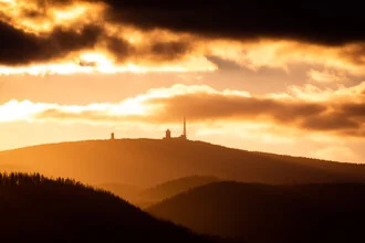 Photo art by Martin Wasilewski: gentle sunset over Brocken mountain in the Harz region