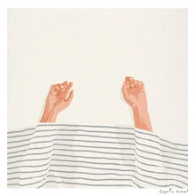 Wandbild von Giselle Dekel: minimalistische Illustration von Händen in entspannter Haltung