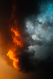 Photo art by Joshua A. Hoffmann: dramatic clouds over Titan at sunset