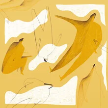 Illustration by Trude is Krude: abstract shapes and people in soft colors