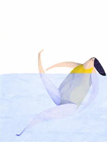Wall art by The Artcircle: a woman enjoying relaxing time by the swimming pool
